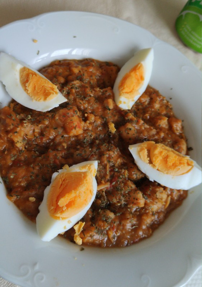 Una foto de Garbanzos con langostinos Thermomix