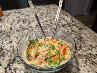Green curry shrimp soup