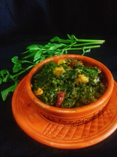 A picture of Helencha Saag Bhaji (Stir Fried Buffalo Spinach).