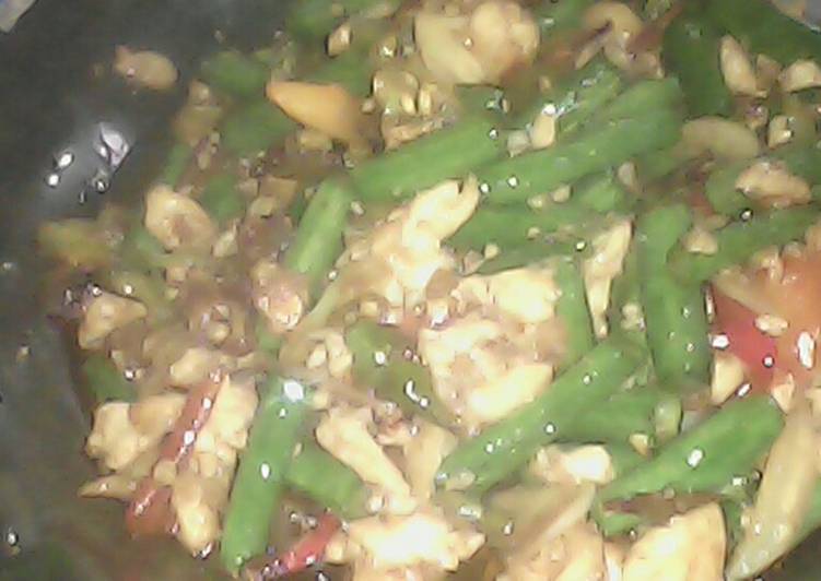 Tumis kacang tahu ancur