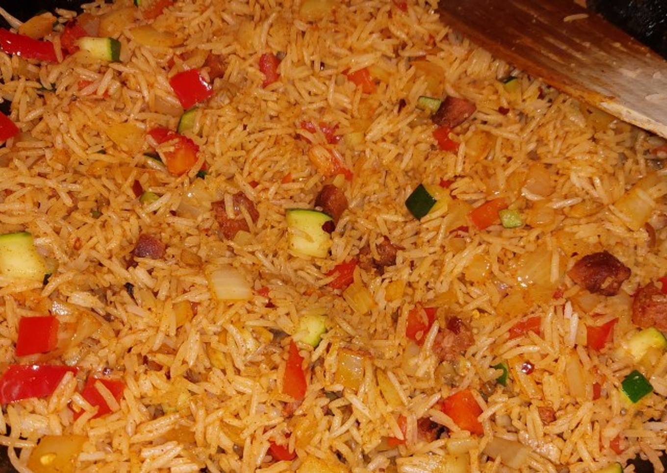 My chorizo veg rice