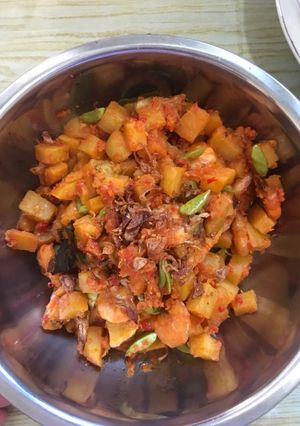 Foto resep Balado kentang udang petai