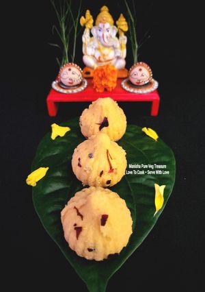 A picture of Shahi Kesariya Coconut Mawa Modak.