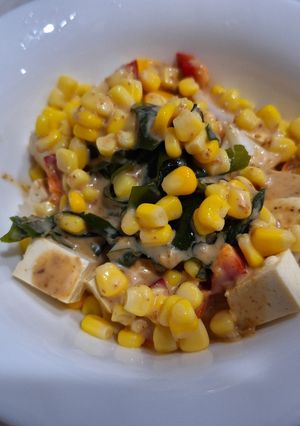 海藻玉米豆腐沙拉 的食譜成品照片