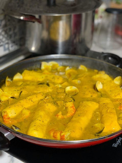 Una foto de Lomo de merluza en salsa de almejas