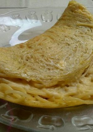 Foto resep Omelet Pasta Carbonara
