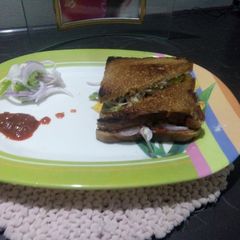 A picture of Schezwan Dahi Sandwich.