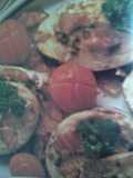 Rodajas de cazón al horno con salsa de champiñones