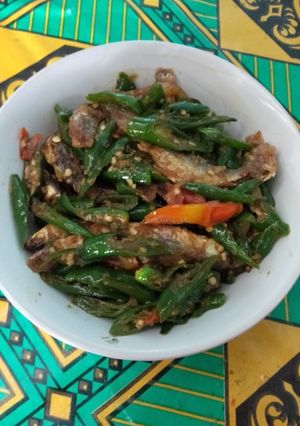 Foto resep Ikan asin cabe hijau