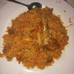 A picture of Beef and rice.