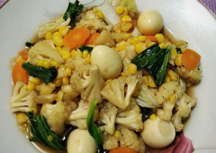 Bumbu mengolah Capcay Sayur Telur Puyuh, Enak Banget