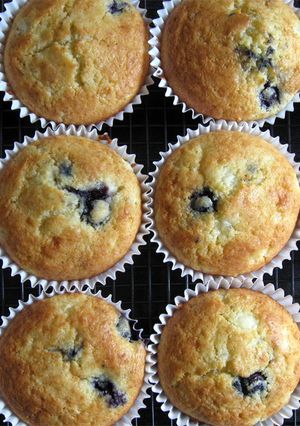 A picture of Cottage Cheese & Blueberry Cupcakes.