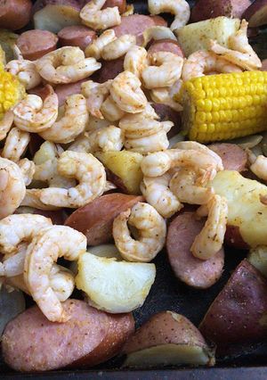 A picture of Sheet pan shrimp boil.