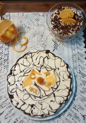 Foto principal de Tarta "aromas de azahar" parfait de chocolate blanco y naranja. receta propia