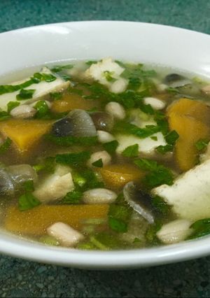Hình của món Canh bí rợ chay.
