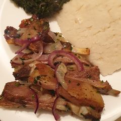 A picture of Stir fry goat ribs.