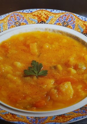Una foto de Porrusalda - Sopa Española de Puerros
