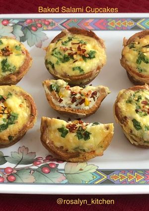 A picture of Baked Salami Cupcakes.