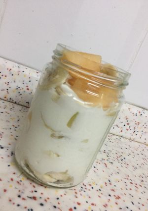 A picture of Healthy homemade yoghourt fruit jar.