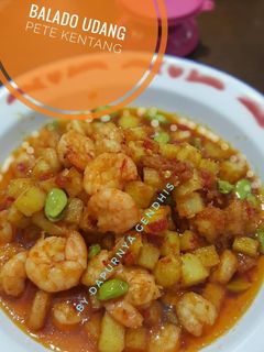 Foto resep Balado udang pete kentang
