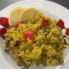 Vegan paella A picture of Vegan paella.