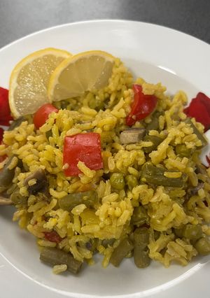 A picture of Vegan paella.