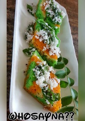 A picture of Whosayna’s Tiranga Dhokla.