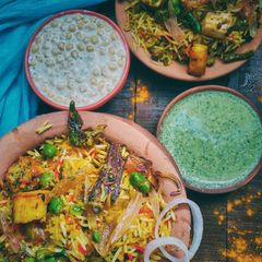 A picture of Awadhi veg dum biryani.