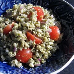 A picture of Barley & Cherry Tomatoes With Basil Pesto.