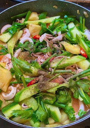 Hình của món 🦑 Mực xào chua ngọt.