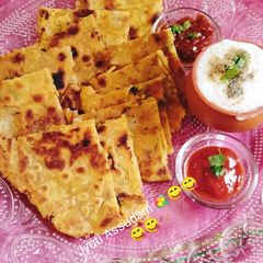 A picture of Healthy breakfast Potato 😋 onion Paratha 😋💐.