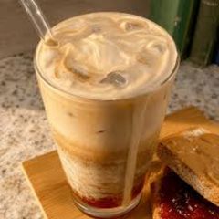 A picture of My dalgona coffee (ice latte in perfect way).