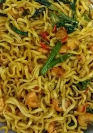 Foto resep Mie goreng udang kangkung