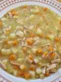 Kartoffel-Lauch-Suppe mit Putenbacon