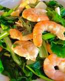 Cải Bẹ Trắng Xào Tôm Sắt