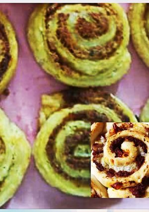 A picture of Diya's beef pinwheel bread.