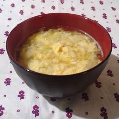 A picture of Egg and Chinese Cabbage Miso Soup.