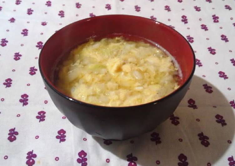 Everyday Fresh Egg and Chinese Cabbage Miso Soup