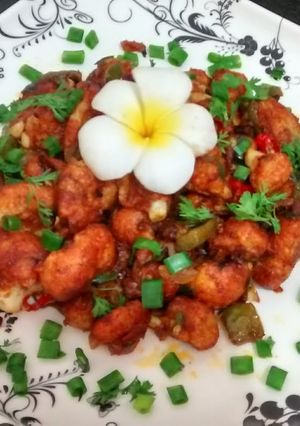 A picture of Gobi Manchurian and Kebabs.