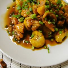 A picture of A Chef's Recipe for Chinese-style Chestnut and Chicken Stir-fry with Star Anise.
