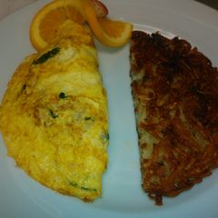 A picture of Spinach and crab omelette.
