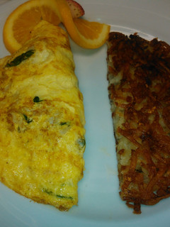 A picture of Spinach and crab omelette.