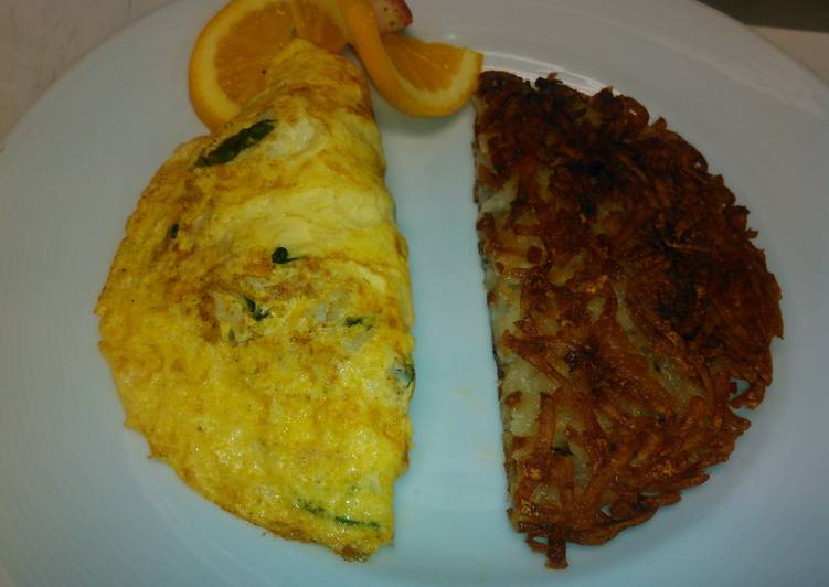Steps to Prepare Homemade Spinach and crab omelette