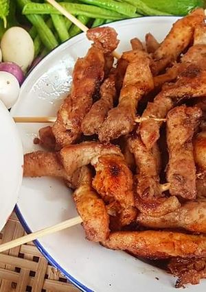 รูปของ หมูย่างกะทิ+แจ่วปลาร้า