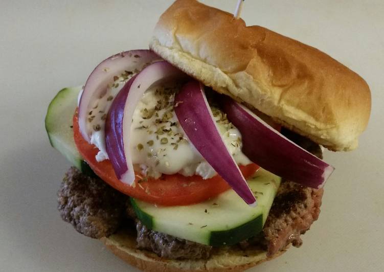 Recipe of Speedy Grecian Delight Burger (Gyro)