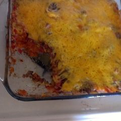 A picture of chips and burger casserole.