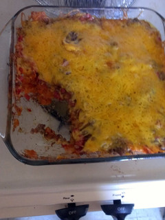 A picture of chips and burger casserole.
