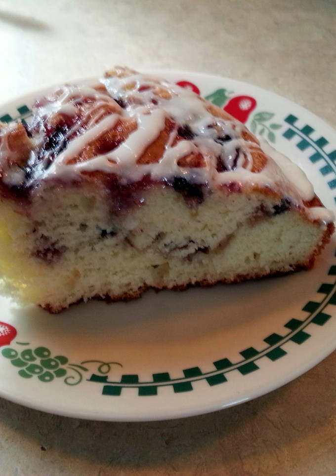 A picture of Glazed Blueberry Coffee Cake.