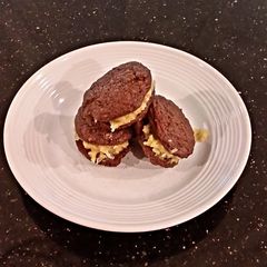 German Chocolate Brownie Sandwich Cookies A picture of German Chocolate Brownie Sandwich Cookies.
