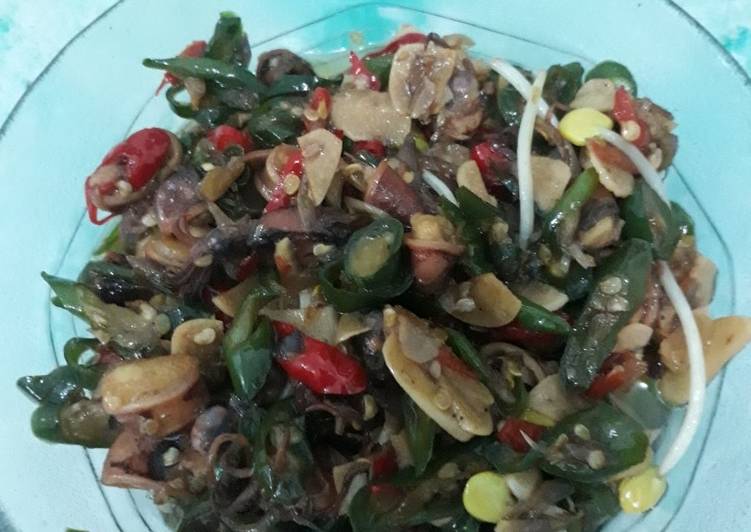 Oseng cumi asin lombok ijo🌶🌶🐙